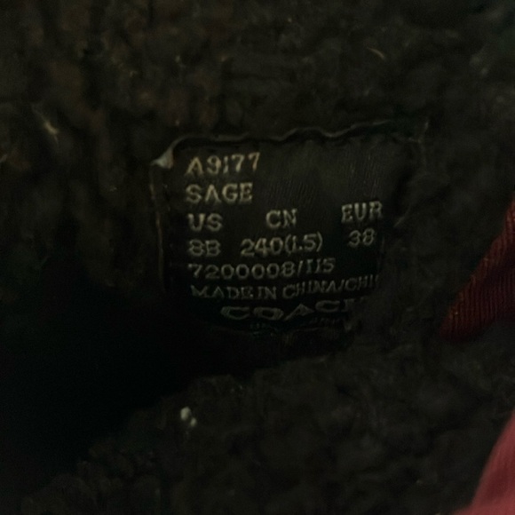 Coach: Sage (A9177) Red Winter Boots- 8 - Picture 4 of 16